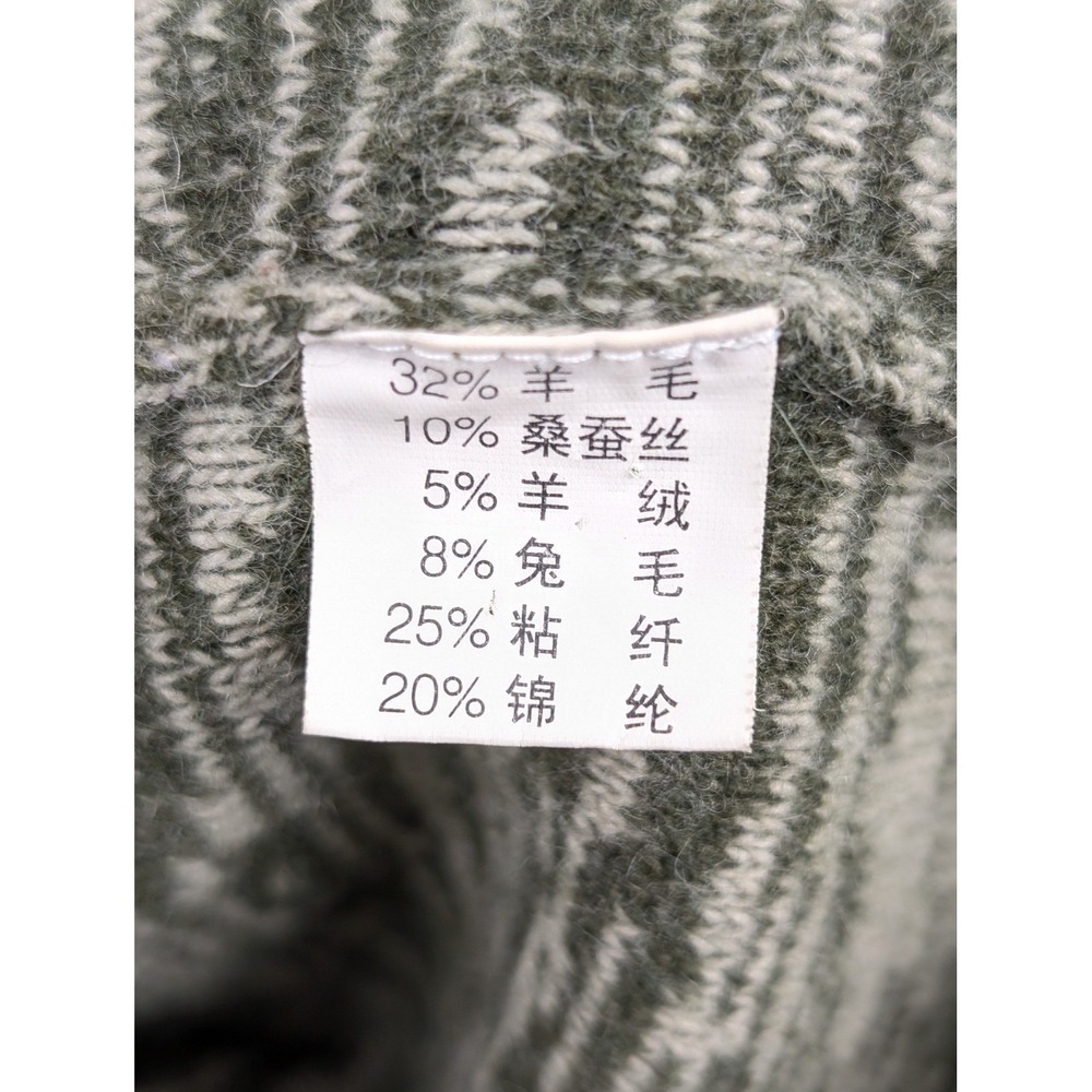 Cashmere Silk Angora Turtleneck Sweater Sz M Olive Cottagecore Minimalist Luxury - Picture 7 of 10
